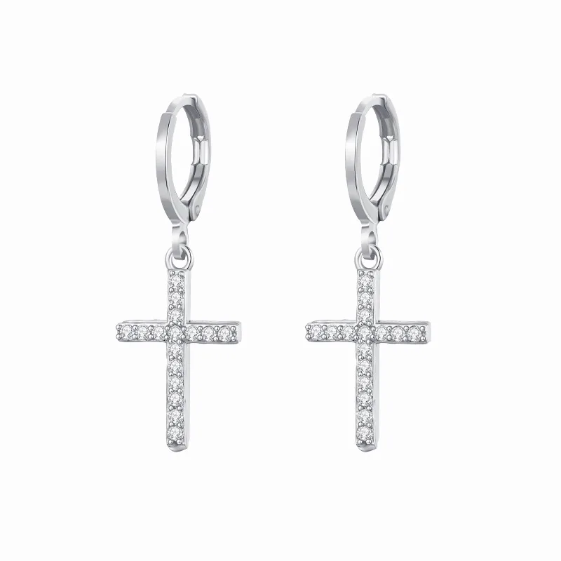 BOUCLE D'OREILLE "CROIX D'ECLAT "