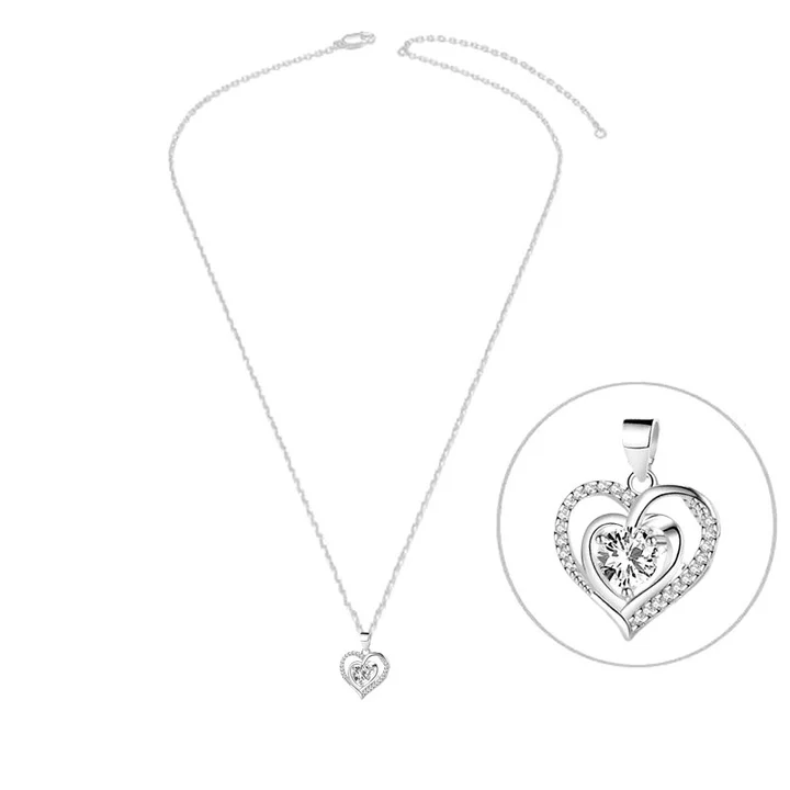 COLLIER "DOUBLE COEUR " ARGENT 925