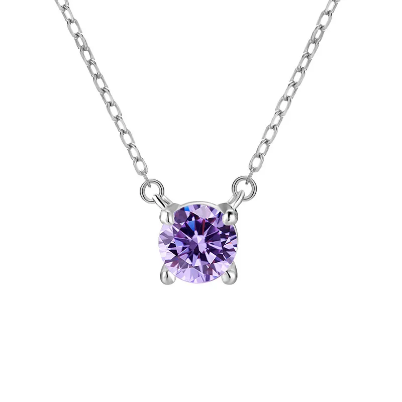 COLLIER PIERRE DE NAISSANCE " FEVRIER " ARGENT 925