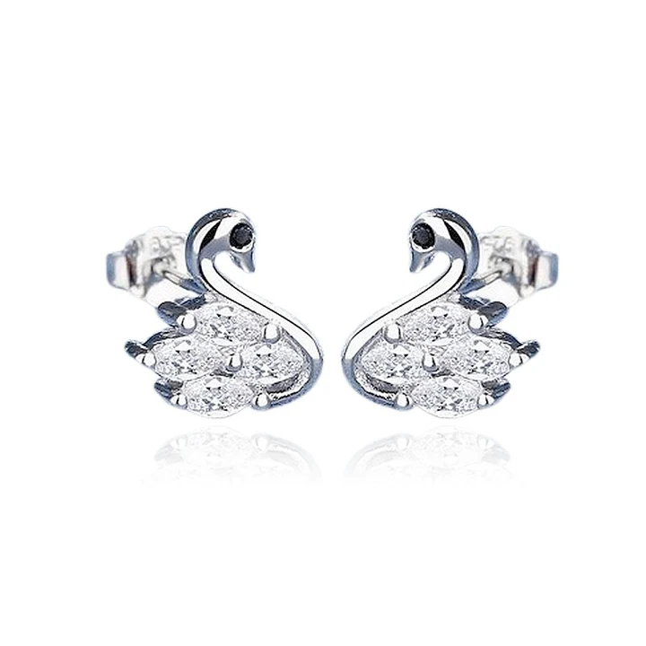 BOUCLE D'OREILLE CYGNE ARGENT 925