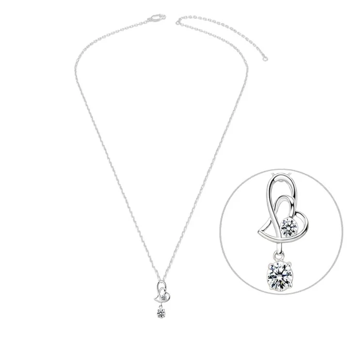 COLLIER COEUROXYDE BLANC ARGENT 925