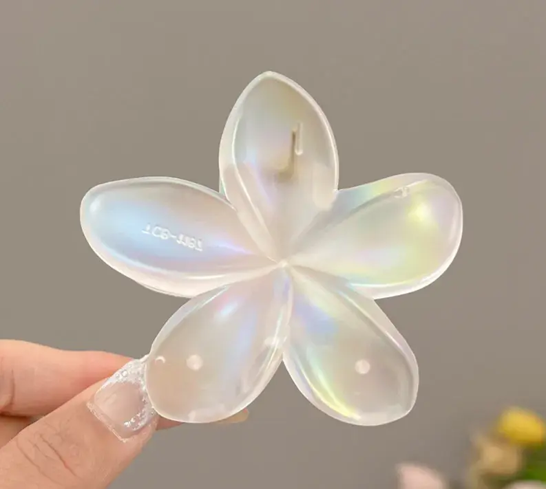 PINCE A CHEVEUX ( FLEUR DE MONOÏ ) BLANC GIVRE